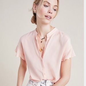 NWOT Cloth & Stone for Anthropologie Peach Button